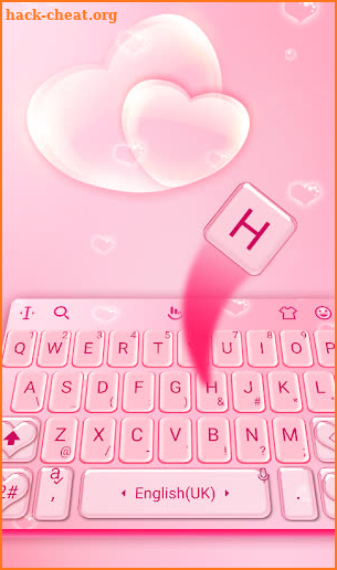 Soft Rose Pink Heart Keyboard screenshot