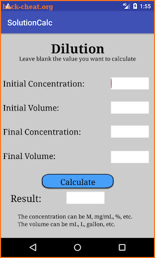 Solution Calc screenshot