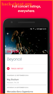 Songkick Concerts screenshot