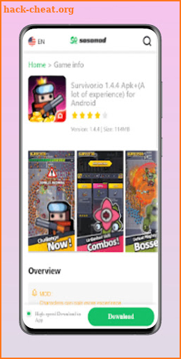 SosoMod app helper screenshot