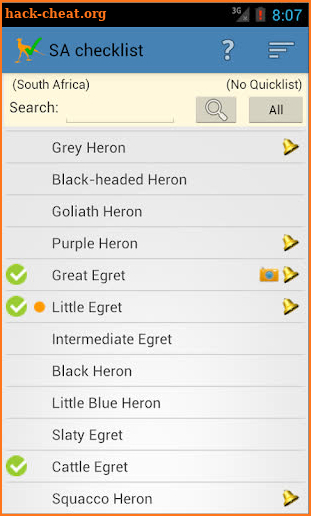 South Africa Birding Checklist screenshot