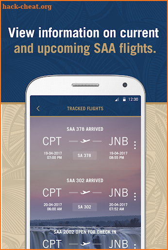 South African Airways screenshot