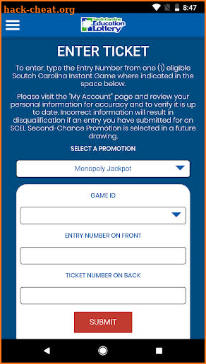 South Carolina Education Lottery App screenshot