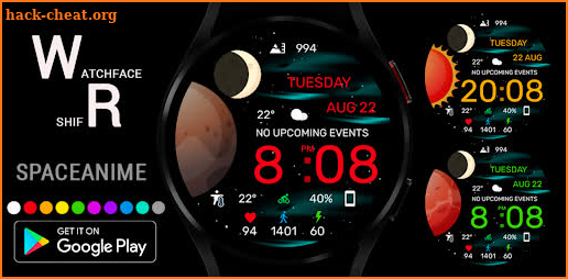 Space Anime Digital Watch Face screenshot