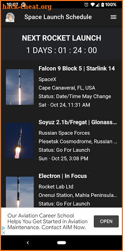 Space Launch Schedule screenshot