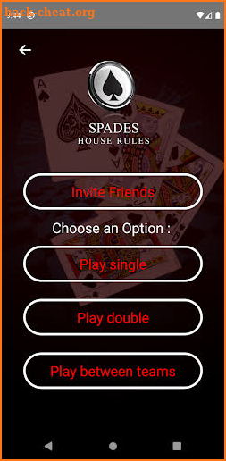 Spades House Rules screenshot