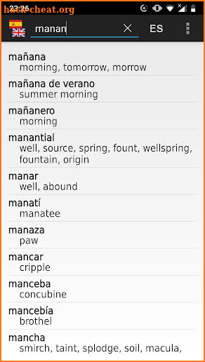 Spanish-English offline dict. screenshot