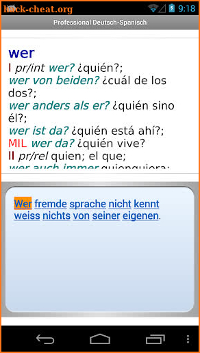 Spanish German Translator Dictionary Professional screenshot