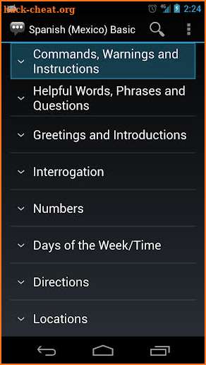 Spanish (Mexico) Basic Phrases screenshot
