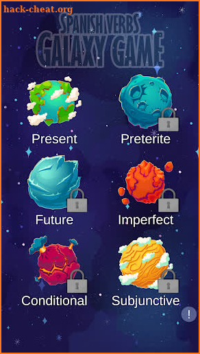 Spanish Verbs Galaxy Game screenshot