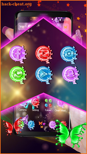 Sparkle Colorful Neon Butterfly Theme screenshot