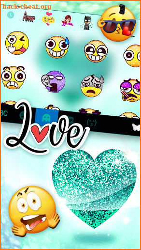 Sparkle Glitter Heart Keyboard Theme screenshot