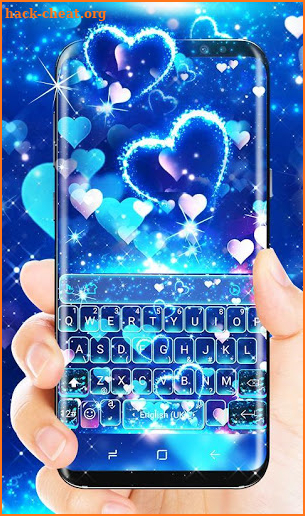 Sparkling Blue Heart Keyboard Theme screenshot