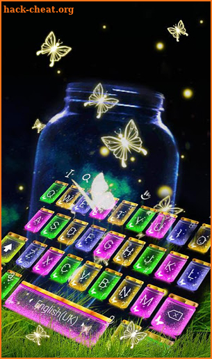 Sparkling Colorful Butterfly Keyboard Theme screenshot