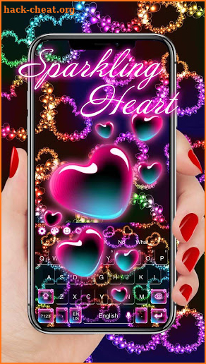 Sparkling Colorful Heart Keyboard screenshot