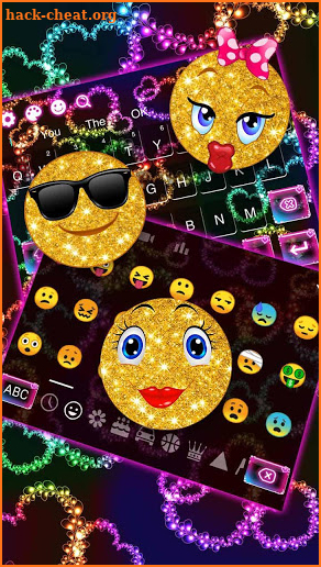 Sparkling Colorful Heart Keyboard screenshot