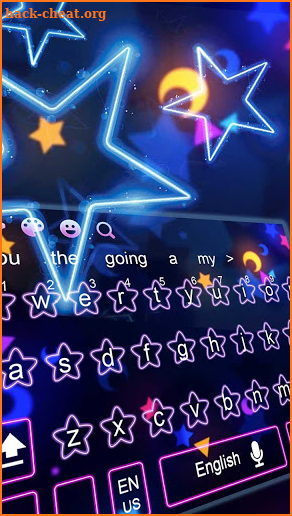 Sparkling Giltter Neon Pink Star Keyboard screenshot