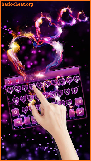 Sparkling Heart Flame Keyboard Theme screenshot