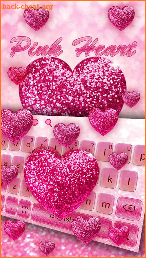 Sparkling Heart Pink Diamonds Keyboard screenshot