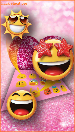 Sparkling Heart Pink Diamonds Keyboard screenshot