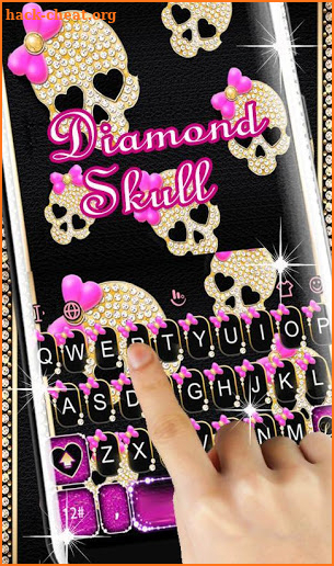 Sparkling Luxury Diamond Skull Keyboard Theme screenshot