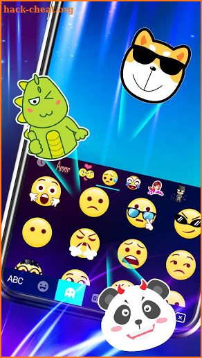 Sparkling Neon 3d Keyboard Theme screenshot