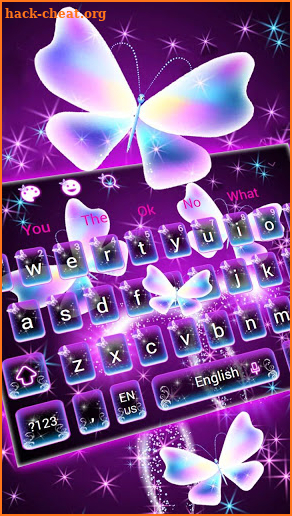 Sparkling neon Butterfly Keyboard Theme screenshot