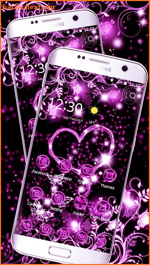 Sparkling Neon Love Theme screenshot