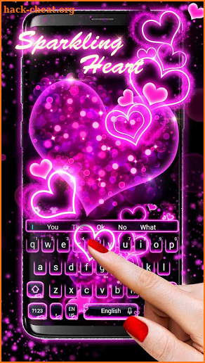 Sparkling Neon Pink Keyboard screenshot