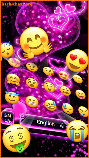 Sparkling Neon Pink Keyboard screenshot