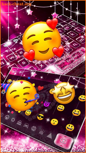 Sparkling Pink Diamond Heart Keyboard screenshot