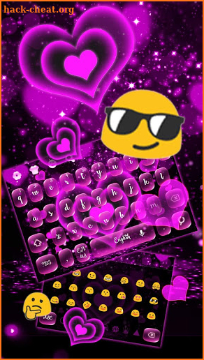 Sparkling Pink Neon Love Keyboard screenshot