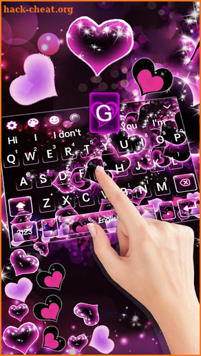 Sparkling Purple Heart Gravity Keyboard screenshot