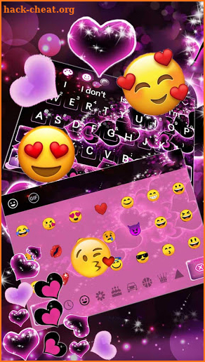 Sparkling Purple Heart Gravity Keyboard screenshot