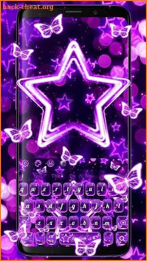 Sparkling Purple Neon Star Keyboard screenshot