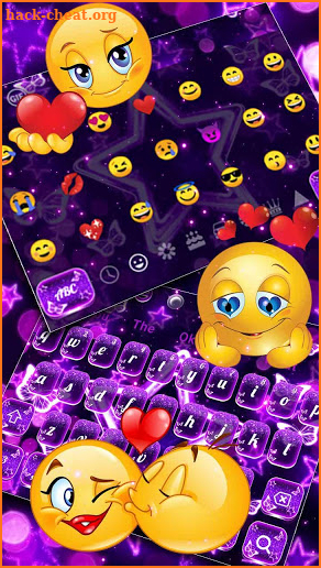 Sparkling Purple Neon Star Keyboard screenshot