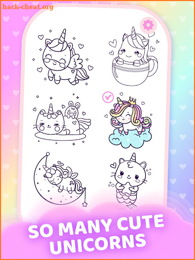 Sparkling Rainbow Unicorns Coloring Book For Kids screenshot