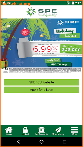 SPE Federal Credit Union screenshot