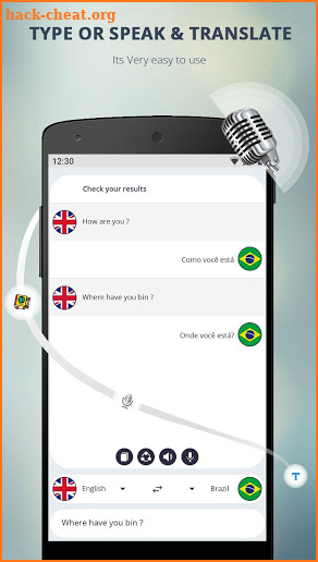 Speak translation with voice typing screenshot