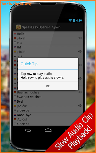 SpeakEasy Spanish ~ Phrasebook screenshot