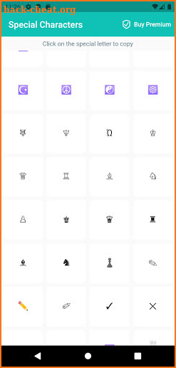 Special Characters screenshot