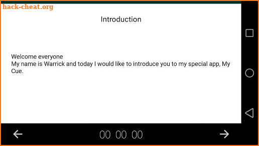 Speech note cards screenshot