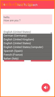 Speech to Text and Text to Speech screenshot