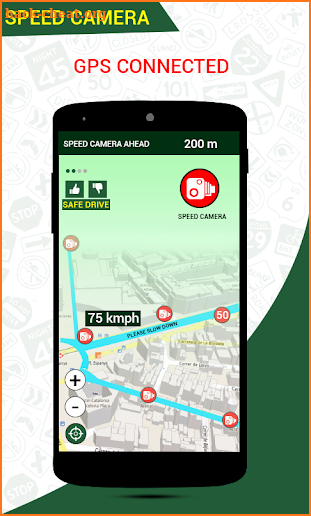 Speed Camera Detector Traffic RadarBot - Earth Map screenshot