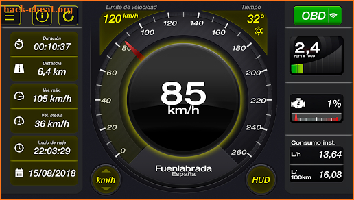 Speedbot. Velocímetro GPS/OBD2 screenshot