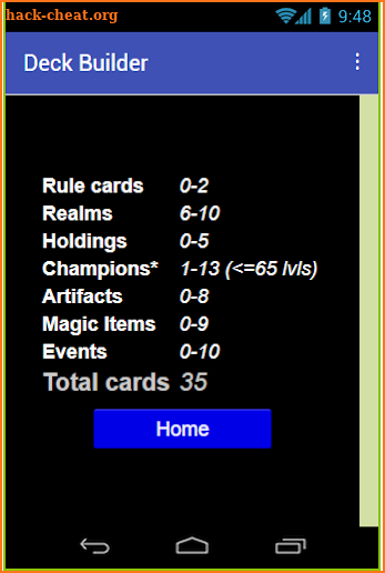 Spellfire Deck Sizer screenshot