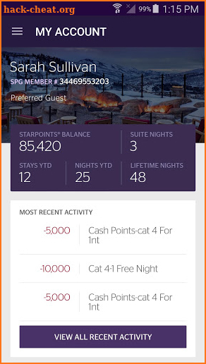 SPG: Starwood Hotels & Resorts screenshot