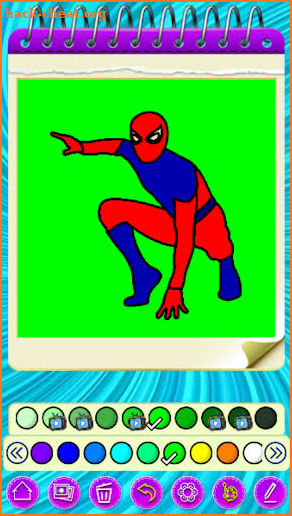 Spider super heroes coloring game of woman Draw screenshot