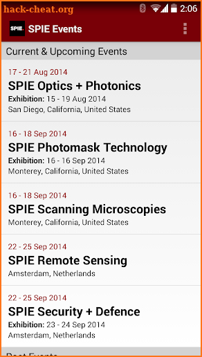 SPIE Conferences screenshot