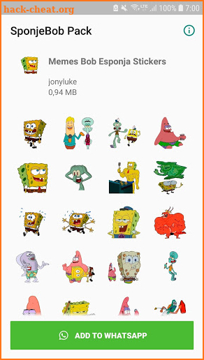 Sponge meme Stickers (WAStickerApps) screenshot